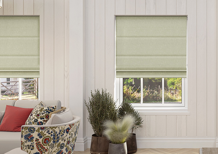 Delicate Chevron, Apple - Motorised Roman Blind - Image 3